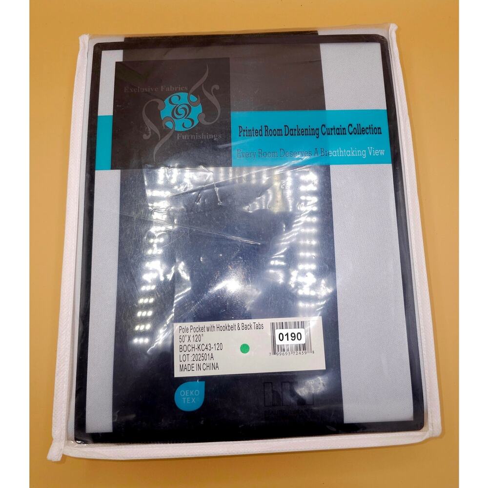 HPD Striped Room Darkening Curtains 50W x 120L Black Very Light Gray 1 Panel NIB